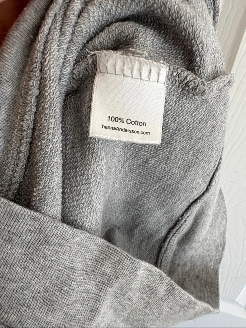 Hanna Andersson Gray Ruffle Shoulder Cotton Sweatshirt